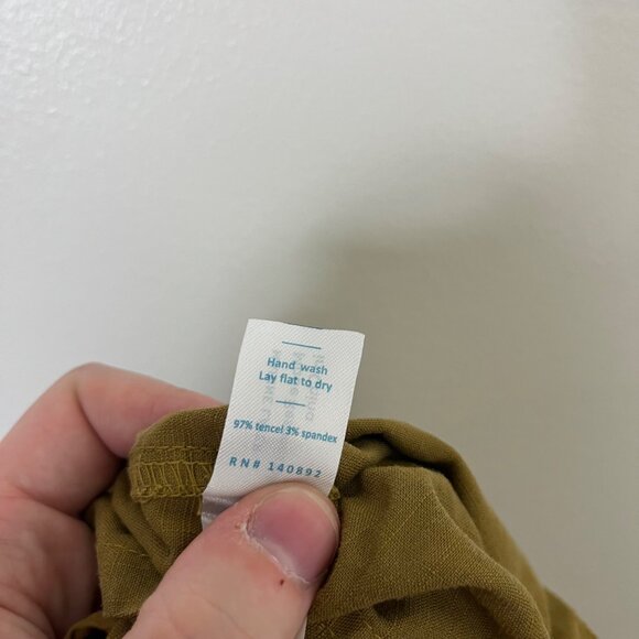 Marine Layer V-Neck Cap Short Sleeve Pocket Jumpsuit Mustard Women’s Size XS - Picture 13 of 13